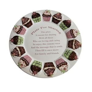 Plate For Sharing Cupcake Plate Decorative Plate Dessert Plate